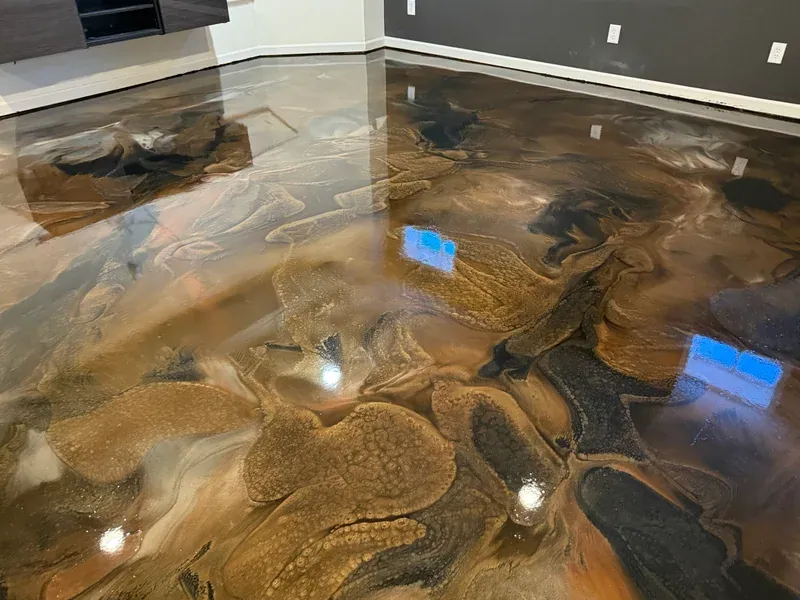 Metallic Epoxy floor installed by Empire Flooring